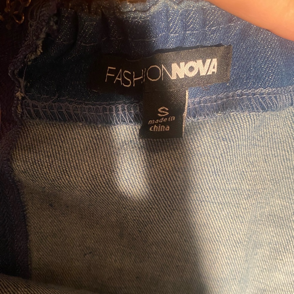 Women’s denim dress with rhinestones SIZE SMALL - fashion nova